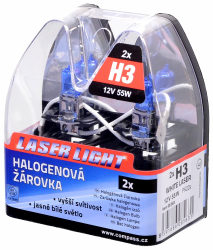 iarovka 12V H3 55W Pk22s WHITE LASER 2ks