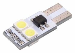 iarovka 4 SMD LED 12V T10 s rezistorom CAN-BUS ready biela