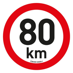 Samolepka obmedzenia rchlosti 80 km/h reflexn (200 mm)