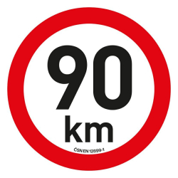 Samolepka obmedzenia rchlosti 90 km/h reflexn (200 mm)